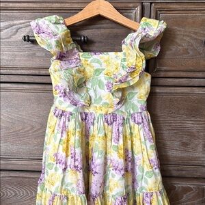 Janie and Jack Yellow and Purple Ruffled Tiered Sundress